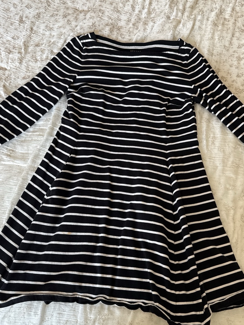 kate spade Black and White Striped Fit-and-Flare Dress